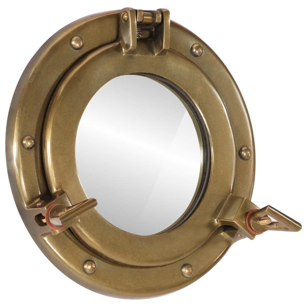 Porthole Mirror Wall Hanging Ø50 Cm Aluminium And Glass